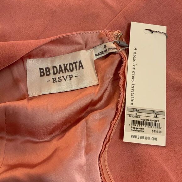 BB Dakota Blush Pink Save The First Dance Sleeveless Maxi Slip Dress Size 4 New - Picture 11 of 11